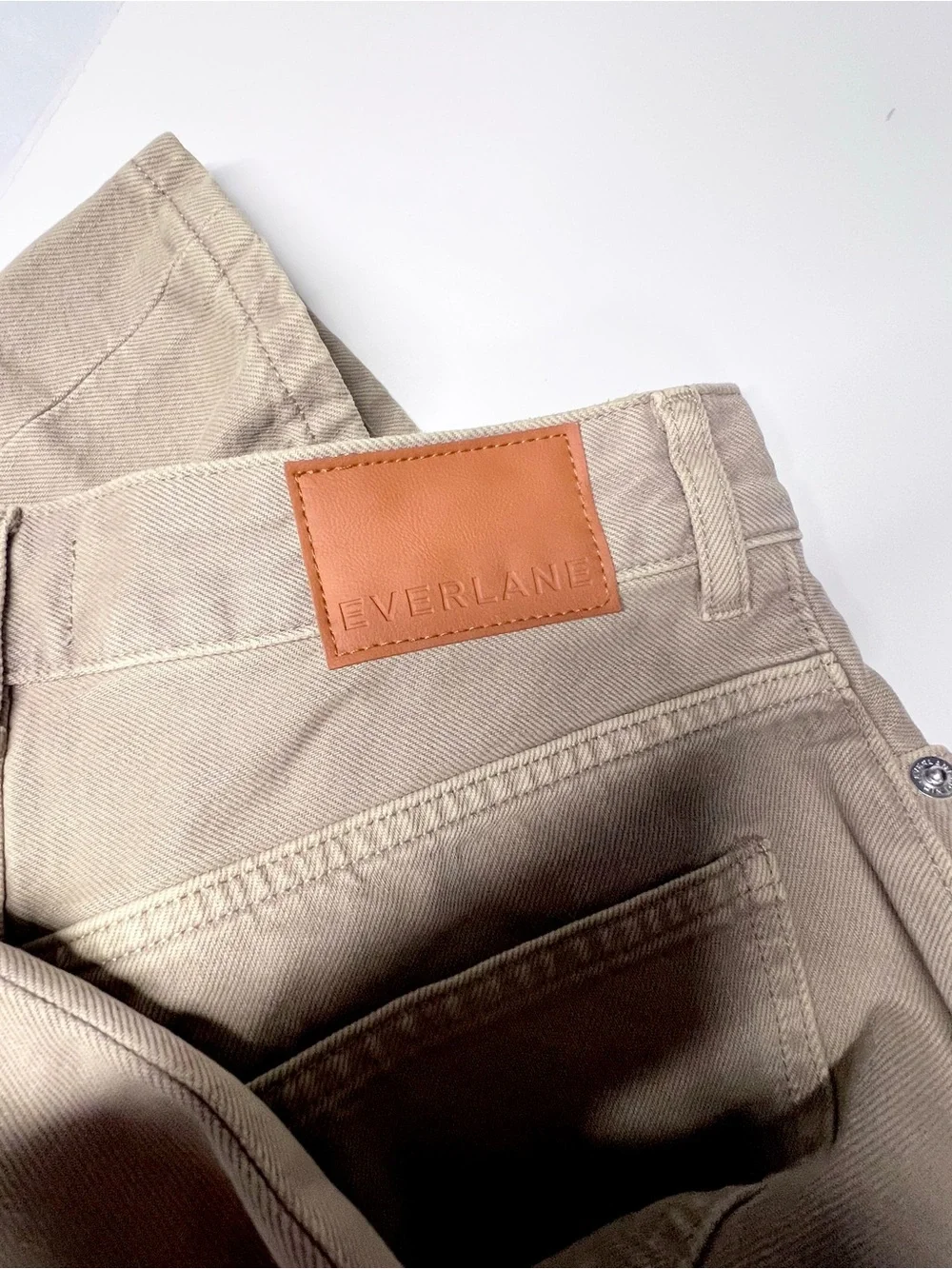 Everlane The Long A-Line Denim Shorts Garment-Dyed Tan Size 26 Regular NWOT